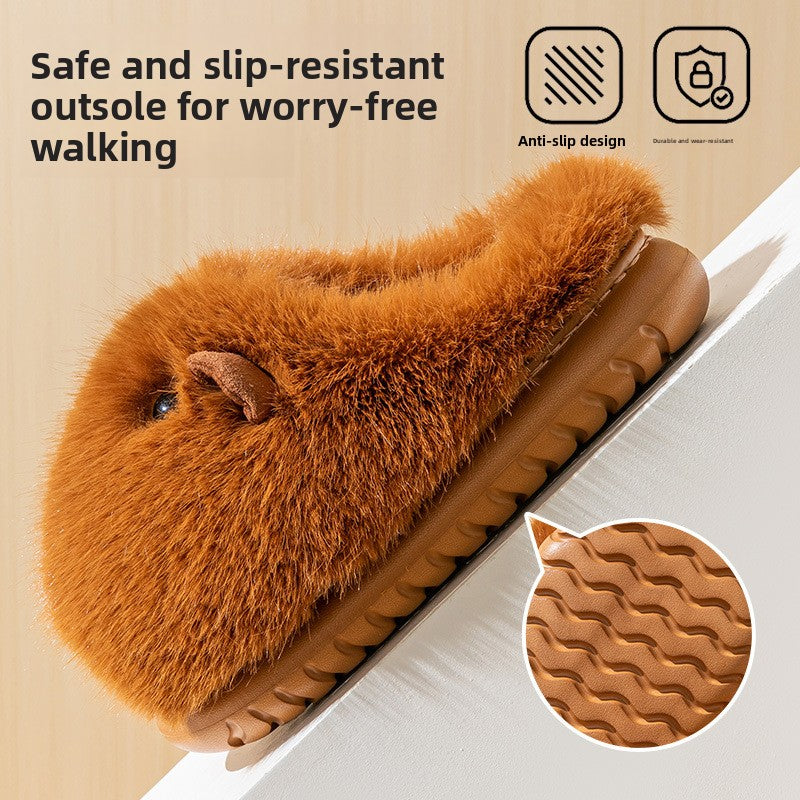 Cartoon Plush Home Slippers for Women