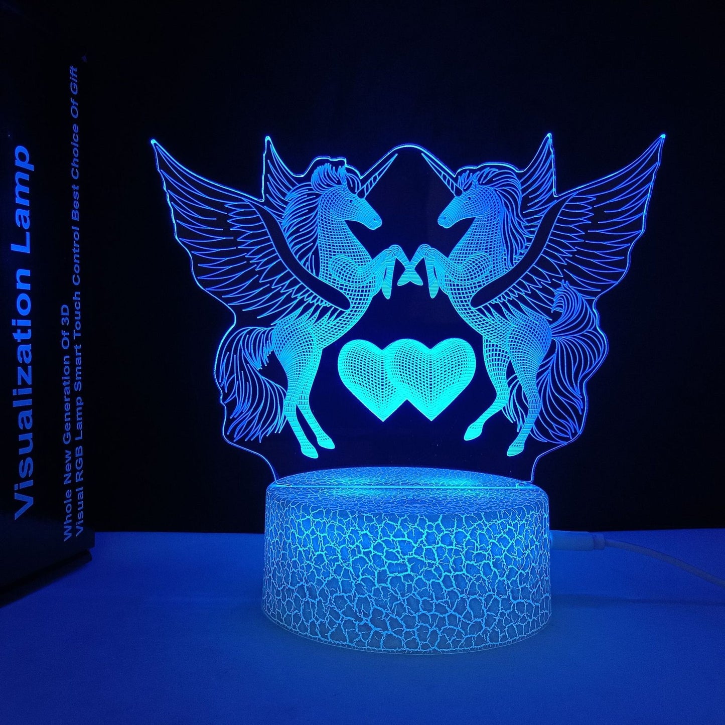 3D Horse Night Light USB Color Changing Remote Control Decorative Lamp for Kids Room