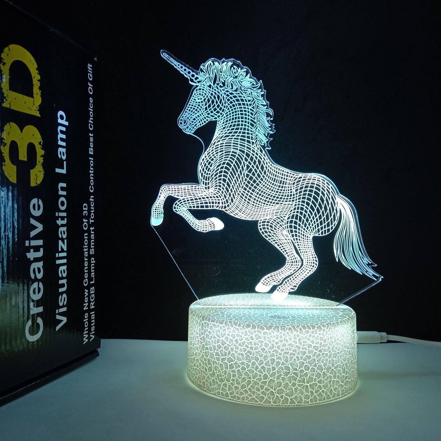 3D Horse Night Light USB Color Changing Remote Control Decorative Lamp for Kids Room