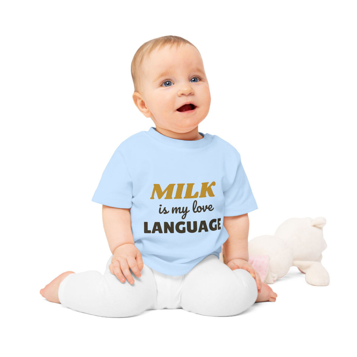 Milk Is My Love Language funny baby t-shirt