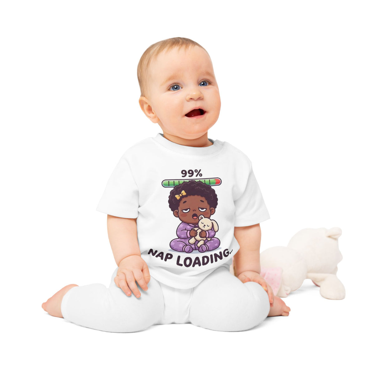 Nap Loading funny baby t-shirt (girl)