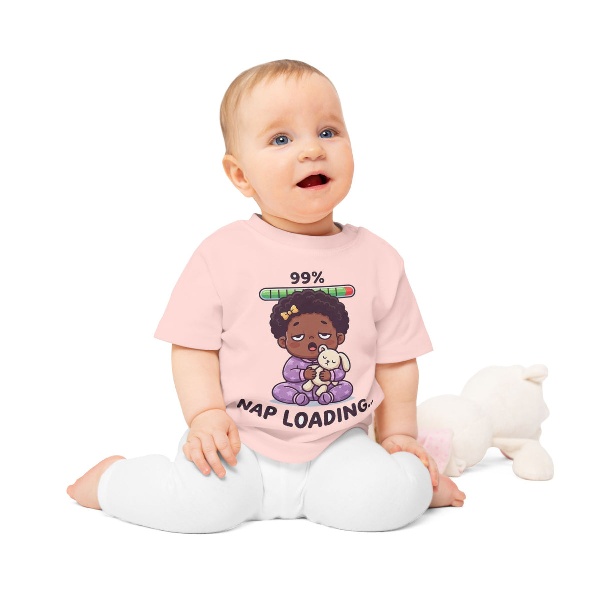 Nap Loading funny baby t-shirt (girl)