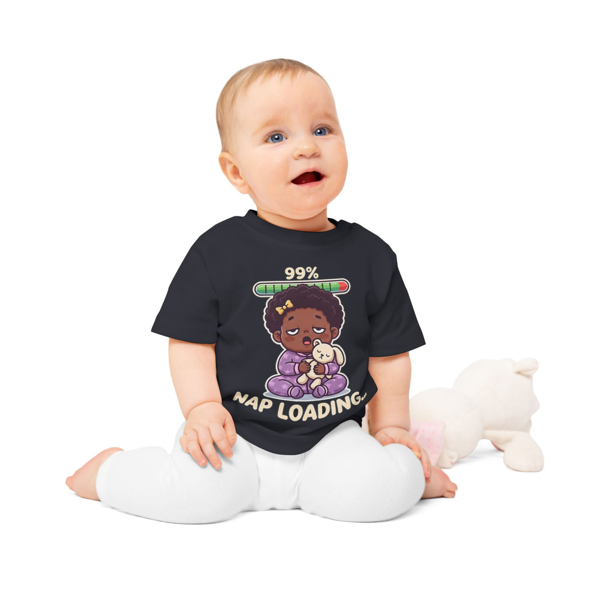 Nap Loading funny baby t-shirt (girl)