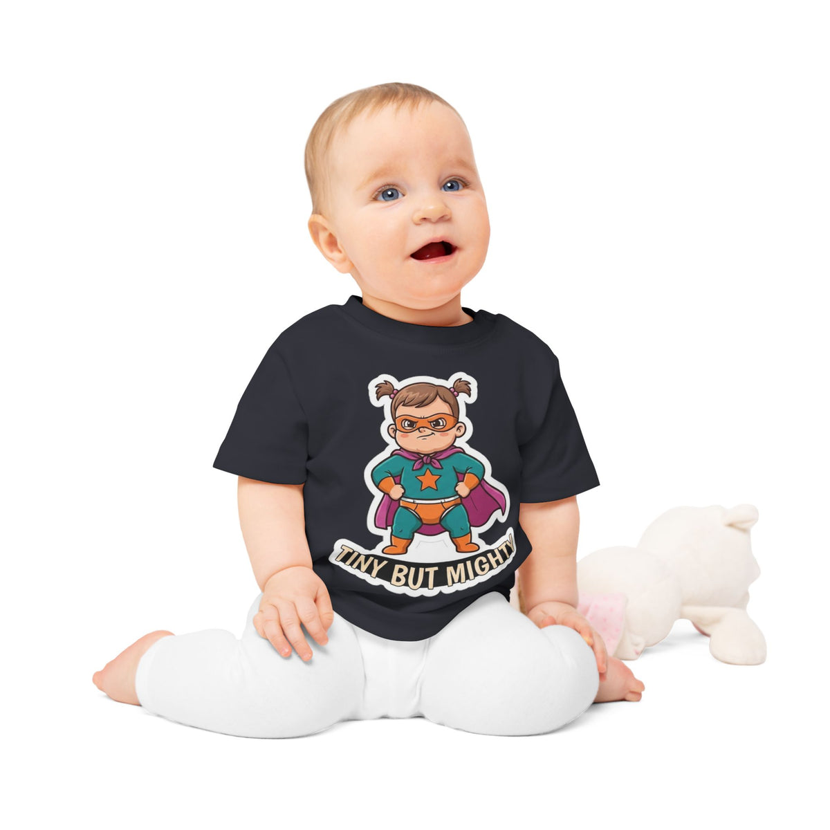 Tiny but Mighty funny baby t-shirt (girl)